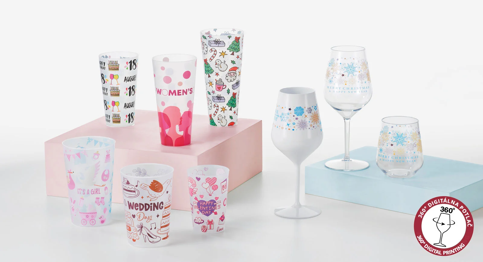 celoplošná digitálna potlač na poháre